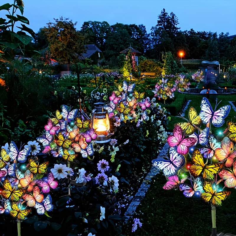 Outdoor Lighting Diy - Солнечные светодиодные садовые фонари-бабочки, водонепроницаемые красочные