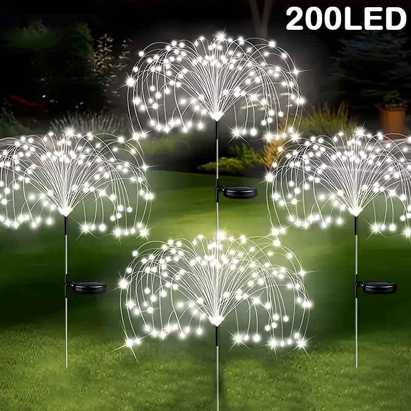 Wired Pathway Light - 200LED солнечный фейерверк, уличный светильник одуванчика,