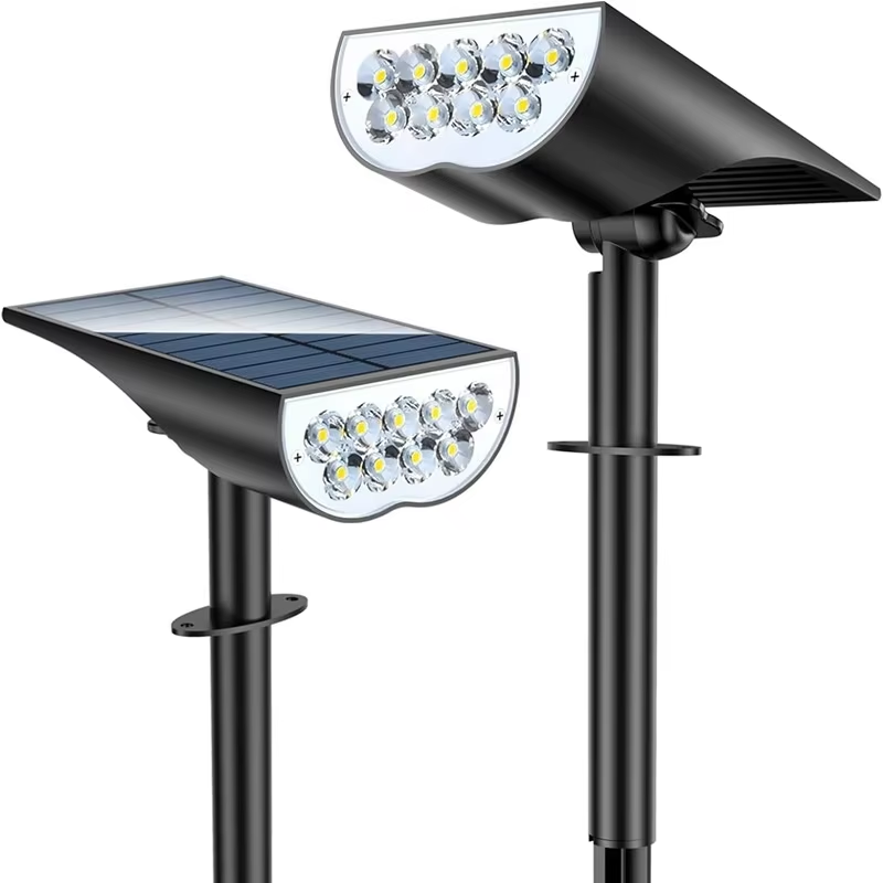 Outdoor Lighting Spotlight - 9-светодиодные солнечные садовые прожекторы, теплый белый