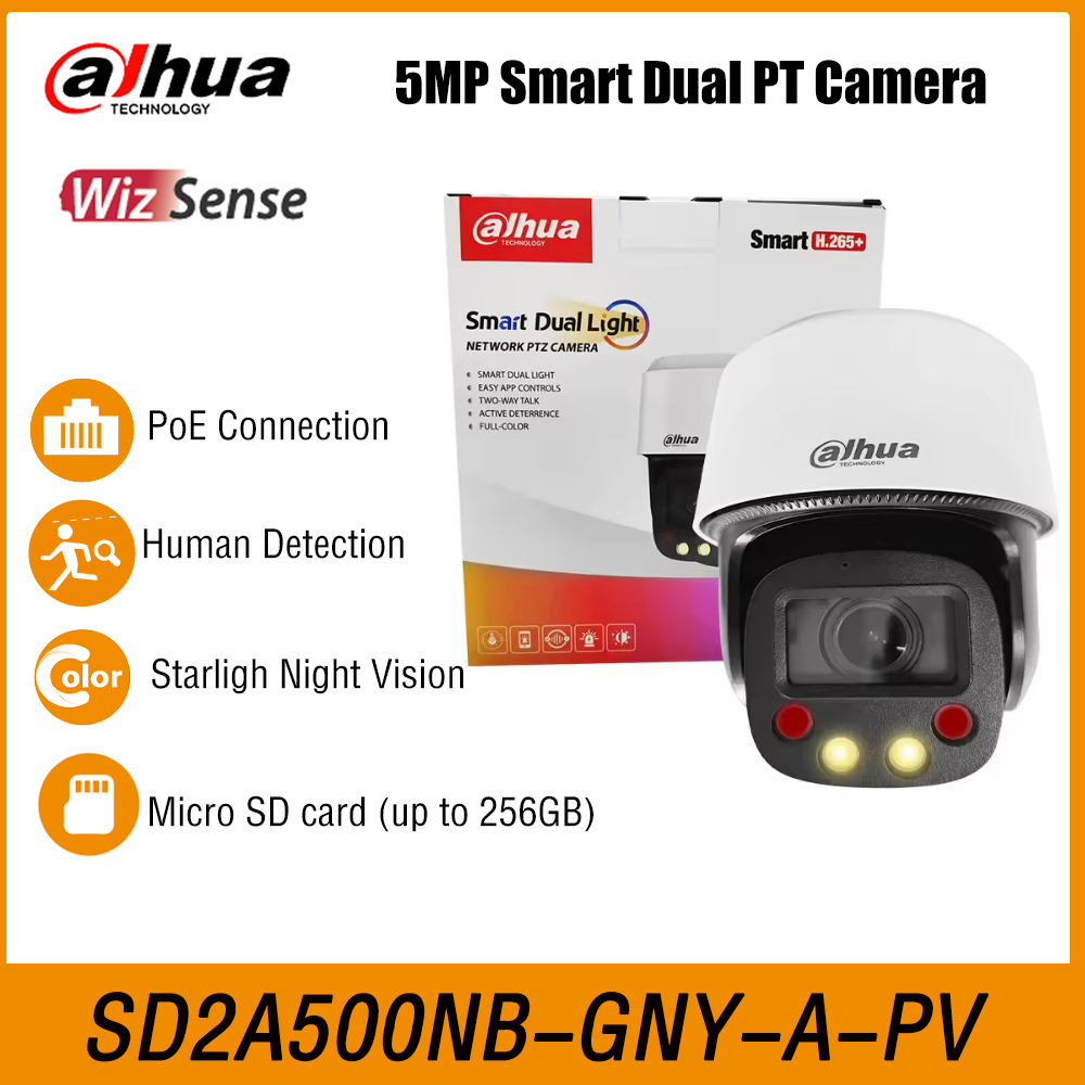 Wired Pathway Light - Dahua SD2C405NB-GNY-A-PV-S2 4 МП полноцветная PTZ-камера