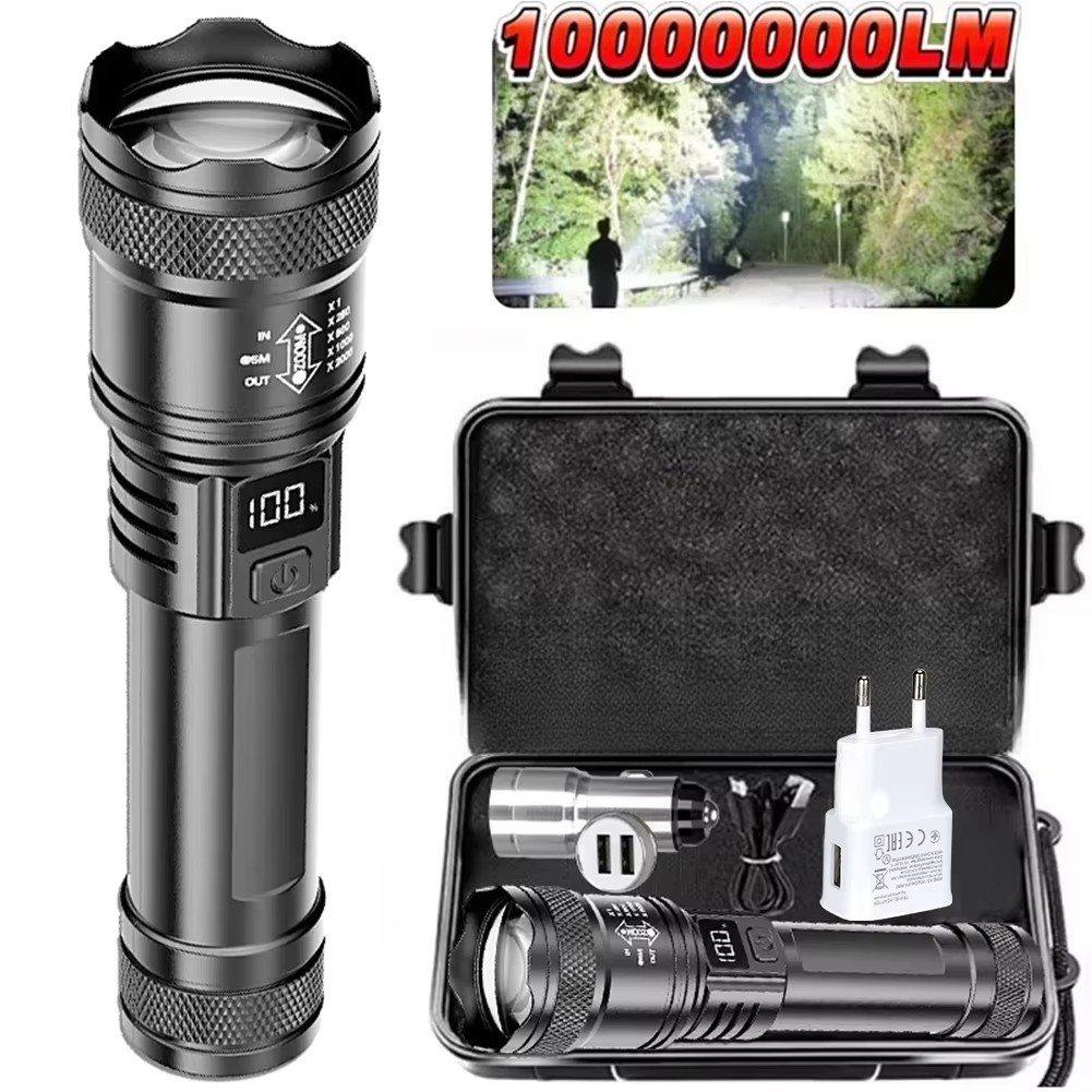 Outdoor Lighting Nearby - Перезаряжаемый светодиодный фонарь с зумом, ЖК-дисплеем,