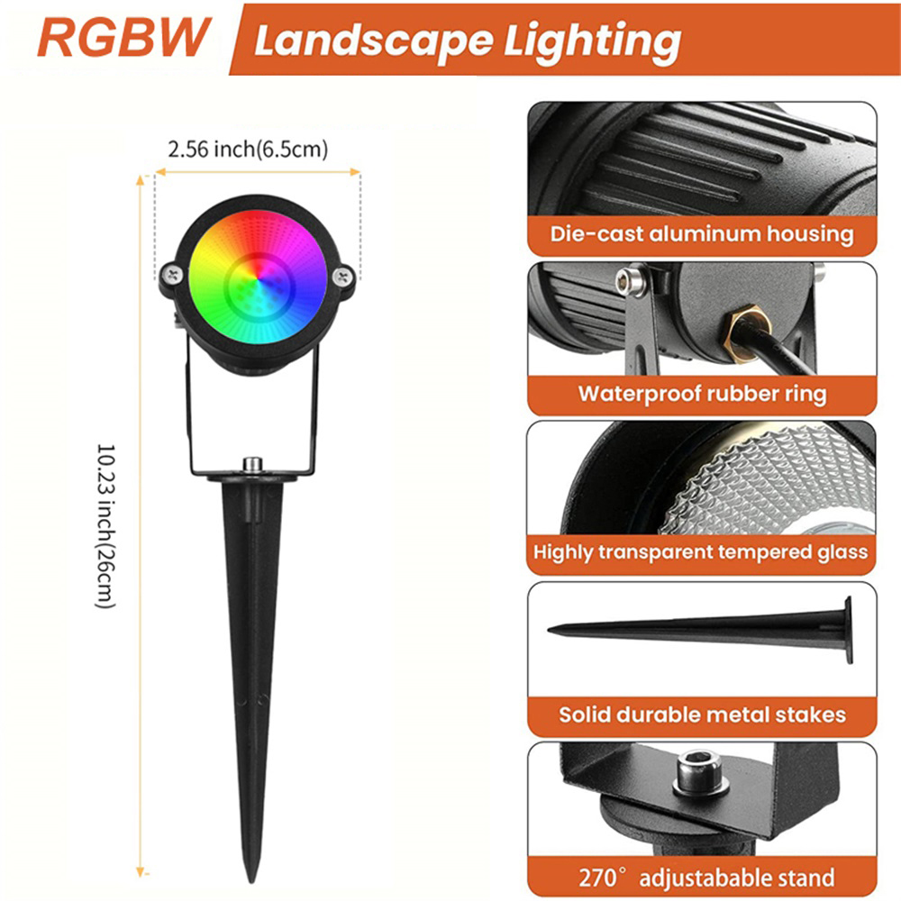 RGBW Ландшафтное освещение 10  – обзор и цена Outdoor Lighting Spotlight